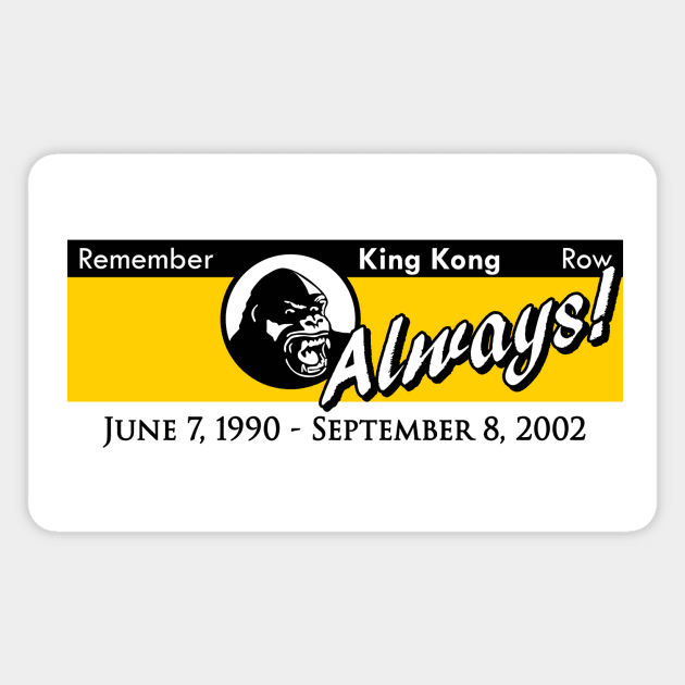 Remember Kongfrontation Parking Sign (with Dates) Magnet by Underdog Designs